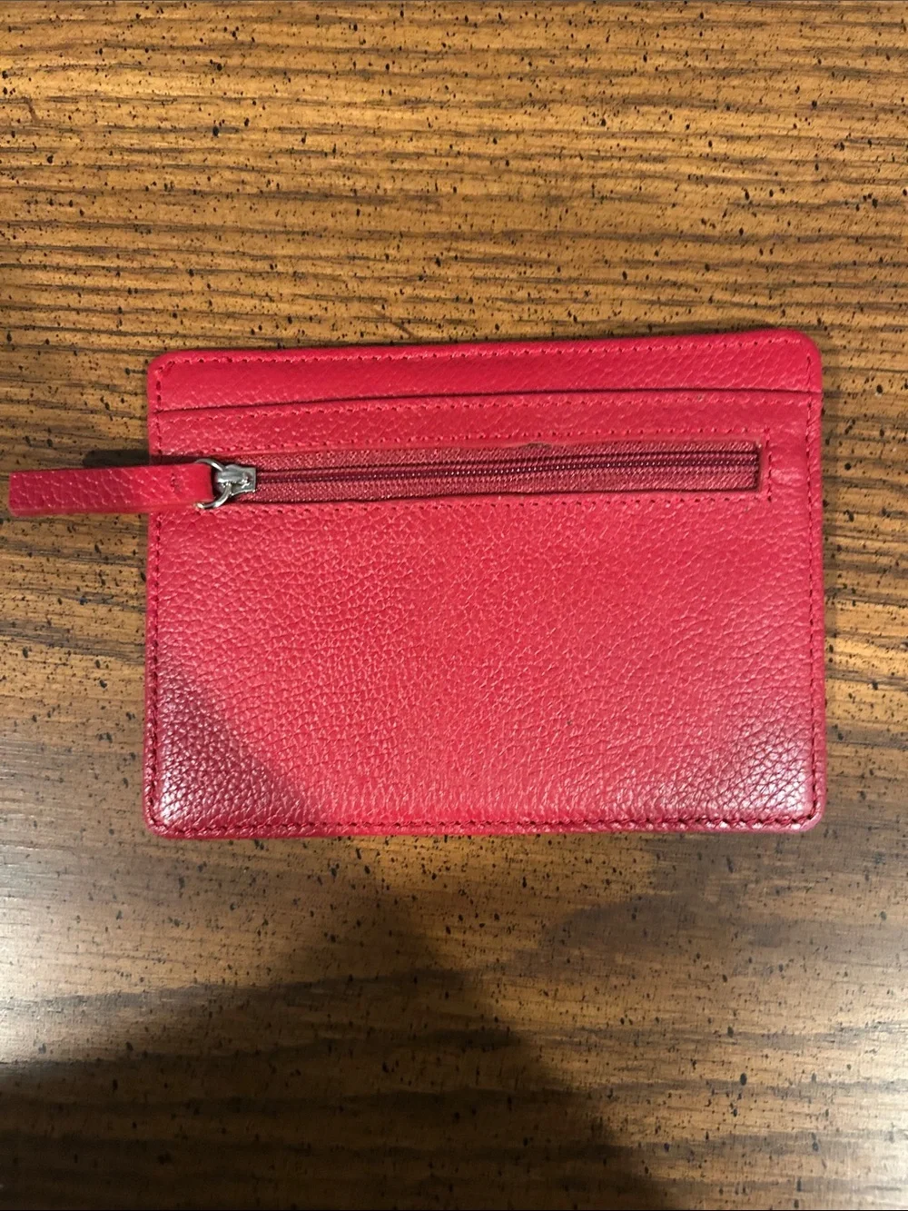 Lodis Red Leather Slim Card Wallet
